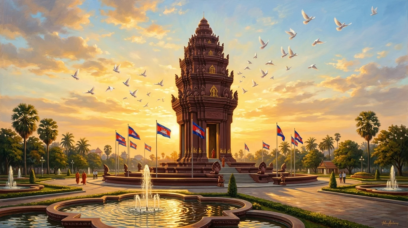 Cambodian Independence Day Golden Sunrise