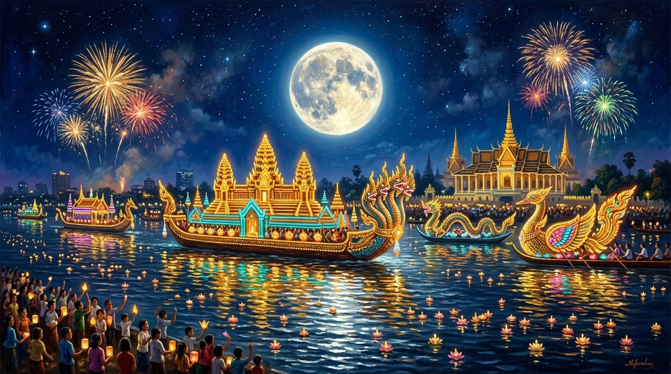 Water Festival Illuminated Floats & Moon